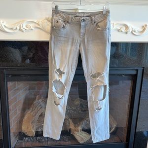 Justice Jeans Gray Destroyed Denim Girls 12 Simply Low